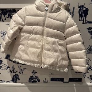 White Moncler Quilter Goose Down Jacket